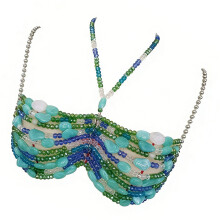 Trendy Teal Blue Body Jewelry Chain Smooth Surfaces Easy To