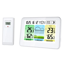 Moderner digitaler Thermograph, Hygrometer, Kalender, Wecker,