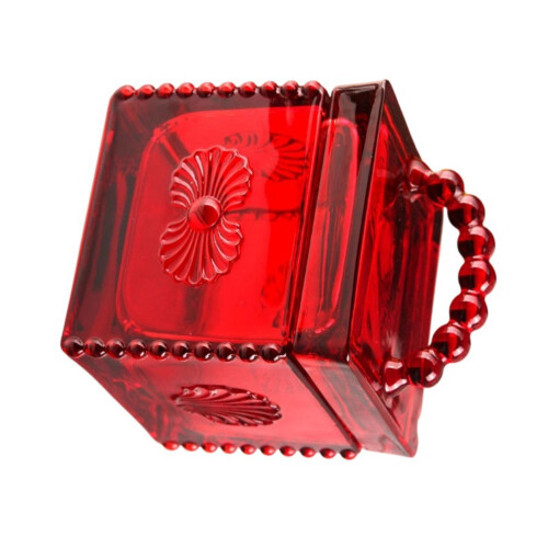 Praktischer Glasbehälter mit dekorativem Relief zur-Rot