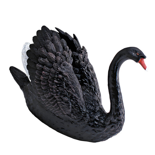 Geese Sculpture Decors Geese Statue Model Table Decors-Black