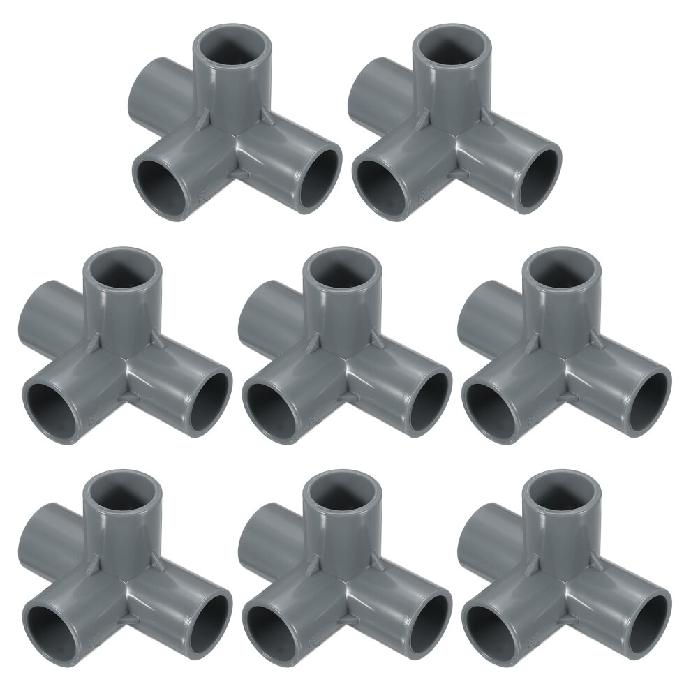 20Mm Grey 4 Way Pvc Pipe Fittings Connector, Precise Fit Corner Joint, Pack Of Four For Furniture And Diy 9771547763161