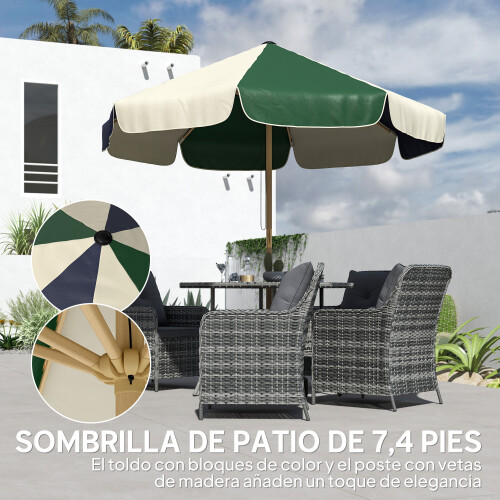 Outsunny Sombrilla de Jardín Verde 1