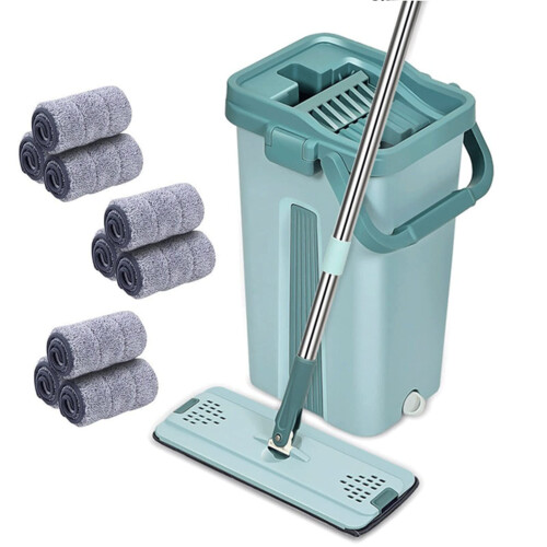 Hands Spin Mop Bucket for Home Cleaning with Durable Stainless Frame and Vertical Storage 1