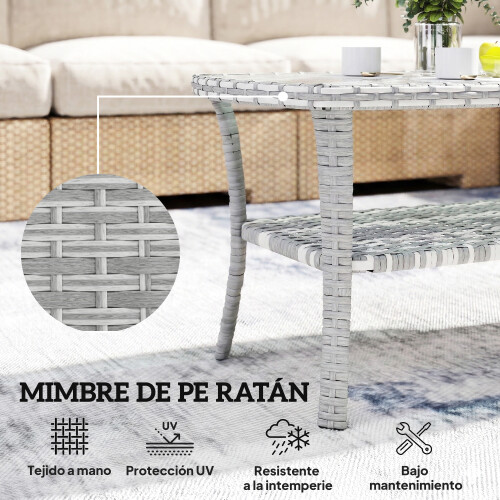 Outsunny Mesa de Jardín Gris 90 x 50 x 45 cm 2
