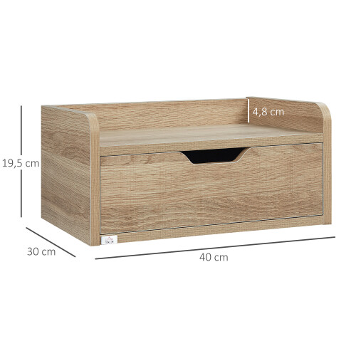 Homcom Mesitas de Noche Marrón 40 x 30 x 19.5 cm 2