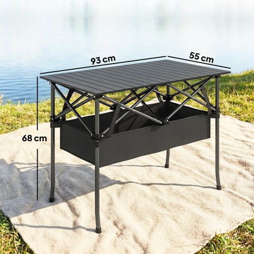 Outsunny Mesa de Camping Negro 93 x 55 x 68 cm 2