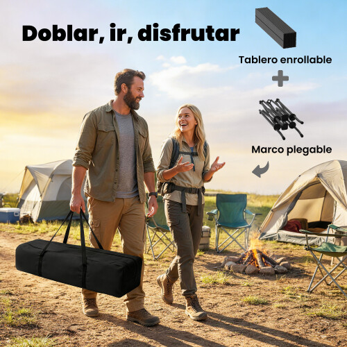 Outsunny Mesa de Camping Negro 93 x 55 x 68 cm 1