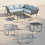 Outsunny Conjunto de Jardín Azul 191 x 191 x 65 cm 3