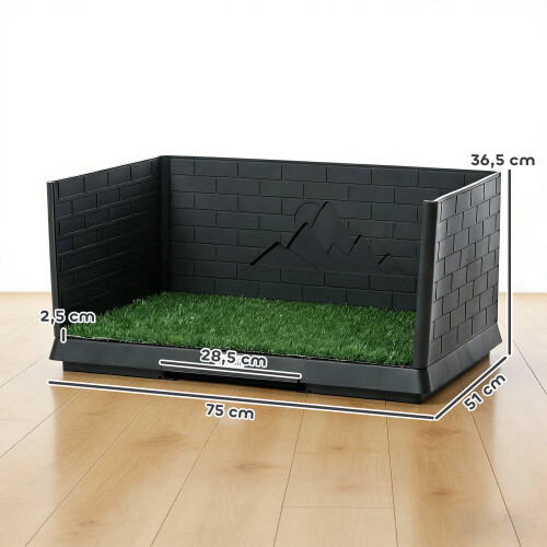 PawHut Inodoro para Perro Negro 75 x 51 x 36.5 cm 2