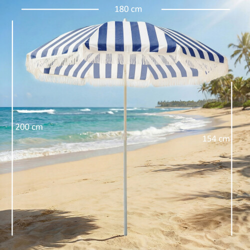 Outsunny Sombrilla de Playa Azul 180 x 180 x 200 cm 2