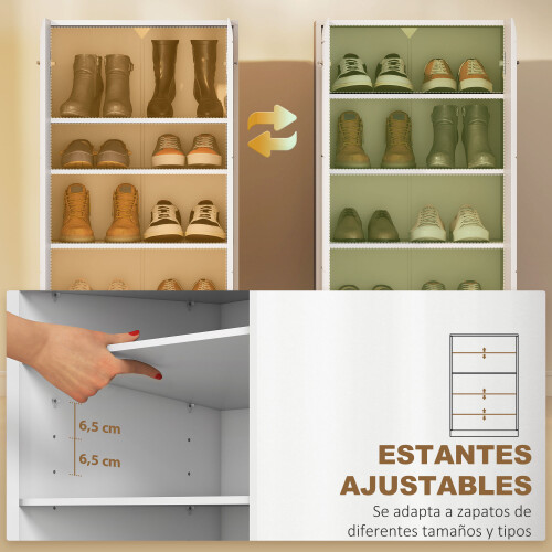 Homcom Zapatero Blanco 55 x 36 x 108 cm 2