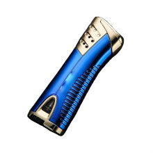 Bright Blue Refillable Jet Torch Lighter, Windproof Adjustable Flame Metal Cigar Lighter for Outdoor Use