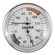 Sauna Thermometer Hygrometer with Accurate Dual Display for Steam Room or Greenhouse Wall Mount