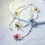 Halskette mit zweifarbigen Perlen und Perlenblumen, elegantes 2