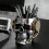 Punk Style Mechanical Skull Pen Holder Unique Resin Desktop-1 6