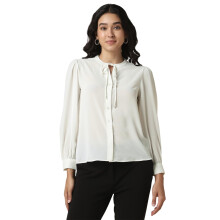 Allen Solly Dames Witte Effen Formele Top