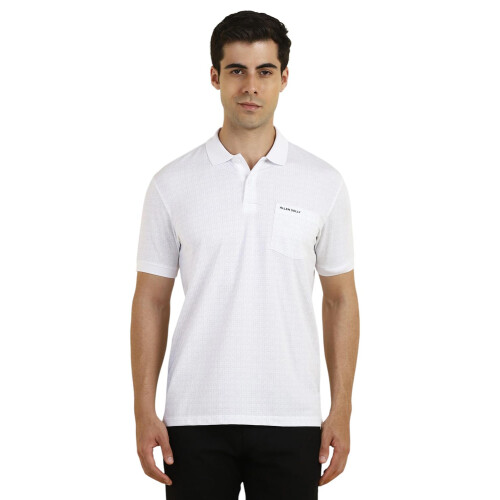 Allen Solly Ανδρικό Λευκό Πολό Τ-Shirt με Σχέδιο