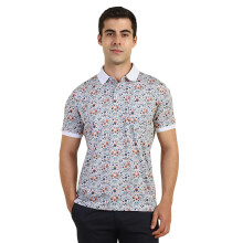 Allen Solly Άνδρας Λευκό Printed Polo T-Shirt