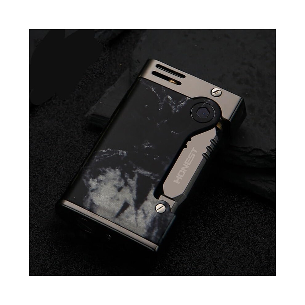 Black Vintage Trench Lighter Windproof Refillable Copper Kerosene Torch, Antique Flip Soft Flame Tabletop Design 1