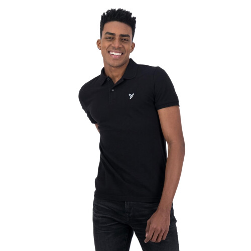 American Eagle Ανδρική Μαύρη Slim Flex Πόλο Μπλούζα