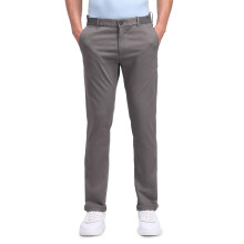 Arrow Sport Mannen Grijze Effen Mid Rise Katoenen Slim Fit Broek Met Zakken