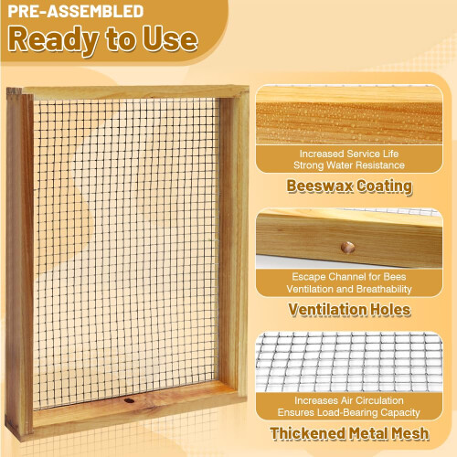 10 Frame Bee Hive Candy Board Feeder, Beeswax Coated Winter Feeding Solution for Beekeeping 2