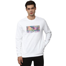 Allen Solly Heren Witte Crew Neck Volledige Mouwen Casual Sweatshirt
