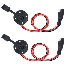2 Pack SAE Solar Connector Weatherproof Sidewall Power Socket, Quick Connect Flush Mount for RV