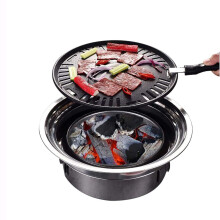 Korean BBQ Grill Stainless Steel Tabletop Charcoal Grill for Indoor Outdoor Use Easy to Clean