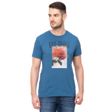 Being Human Cotton Mænd T-Shirts Korte Ærmer Crew Neck Regular Fit (Teal, S)