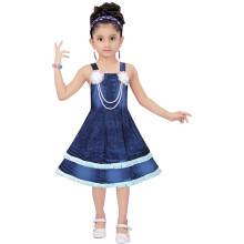Benkils Meisjes Maxi Jurk (Echt Blauw, 2-3 Jaar)