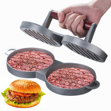 Double Burger Press Aluminum Non Stick Hamburger Patty Maker with Dual Design for BBQ Grilling