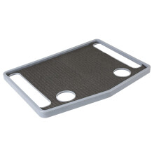 Walker Tray Table with Dual Cup Holders and Non‑Slip Mat, Universal Walker Accessory for Meals – Gray