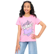 Bonkids Schattige Meisjes Geprinte T-shirt (Bon9488_Roze_7-8J)