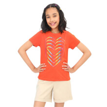 Bonkids Meisjes T-shirt met Print (Bon9491_Tomaatrood_7-8J)