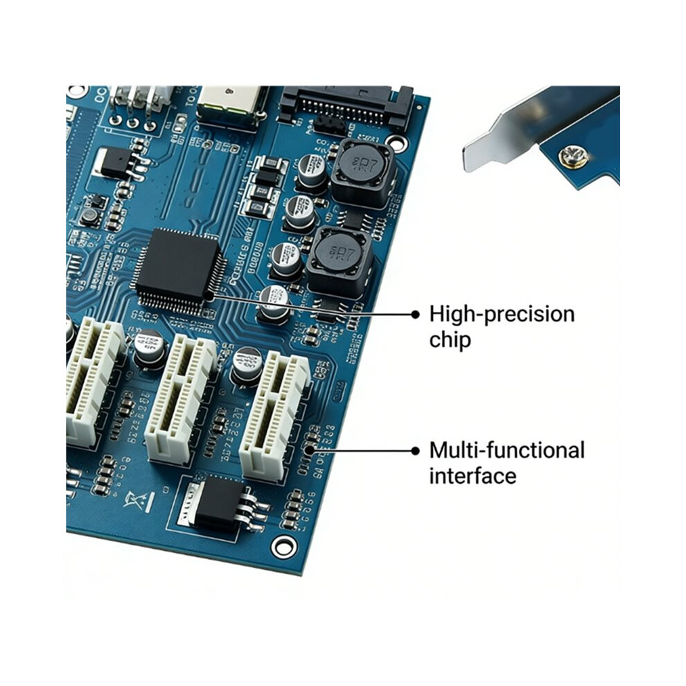 Card 1-To-4 Pci-E To Pcie Adapter Card 1-To-4 Pci-E 1X M2 Adapter Card, 5000Mb/S Transfer Speed, For Gpu Mining 4711059799123