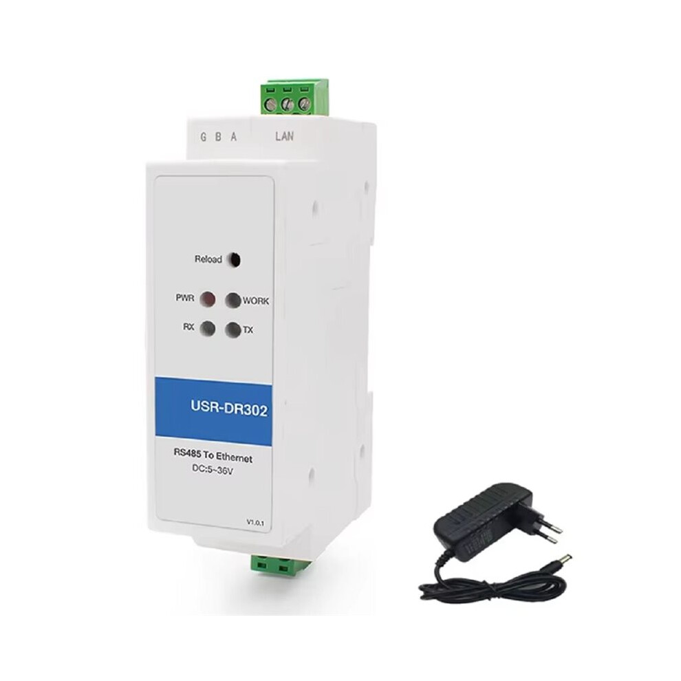 Din-Rail Rs485 Serial Port To Ethernet Converter Server Iot Device Usr-Dr302 Support Modbus Eu Plug 4712591389599
