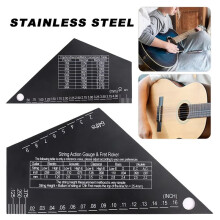 Stainless Steel Guitar String Action Gauge Fret Rocker String Height Ruler String Height Gauge for Guitar Leveling