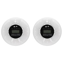 Detector Monóxido Carbono LCD 2 en 1 con Advertencia Sonora 90 DB, Sensor CO para Uso Doméstico en Interiores, Monitor CO en Tiempo Real, Monitor