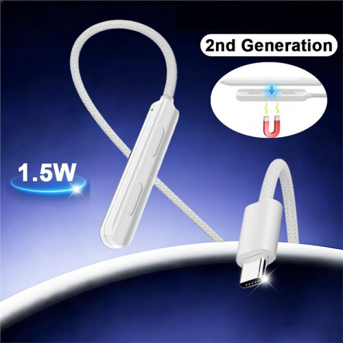 For  Pencil 2nd Magnetic Charging Adapter Nylon Braided Cable Type C Charger Cable with Indicator Light 1