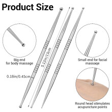 4-Teiliges Akupressurstift-Set Aus Edelstahl für Gesichtsreflexzonenmassage, Tiefengewebsmassage und Muskelentspannung
