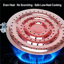 Heat Diffuser Plate for Gas & Electric Stoves - 8" Stove Top Simmer Plate with Flame Guard & Foldable Cool-Touch Handle