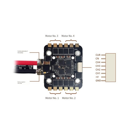 4-in-1 AM32-80A Power Module XT60 Connector for Pix Crossflight Flight Controller Replacement with Connect Cable Parts 2