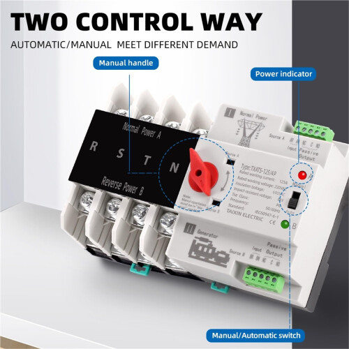 4 Pole 63A 3 Phase Automatic Transfer Switch with Reliable Protection and Compact Din Rail Design 2