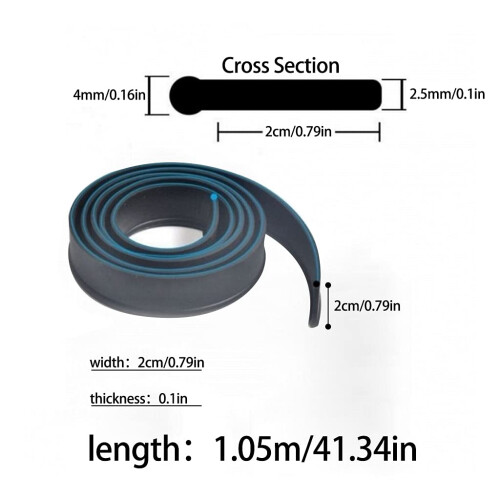 41' Window Squeegee Rubber Replacement, CuttoSize Refill Strip for Streak Glass Cleaning 2