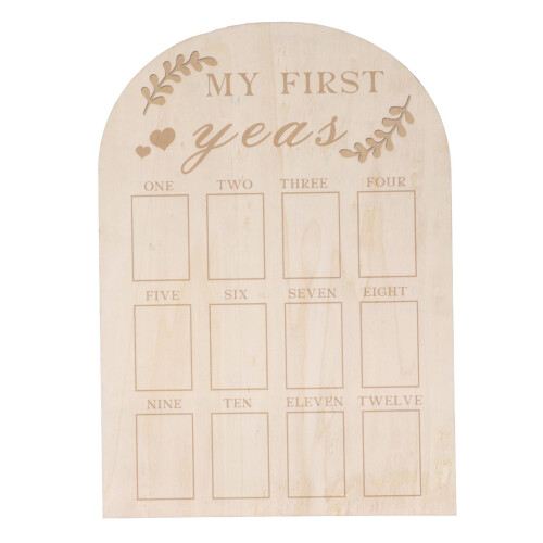 First Year Photo Board Aspen Wood Milestone 1