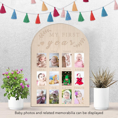 First Year Photo Board Aspen Wood Milestone 2