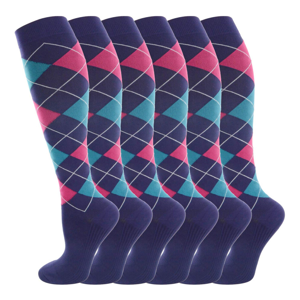 White Compression Socks For Women And Men 1520 Mmhg Graduated Support 6 Pairs Breathable Comfort