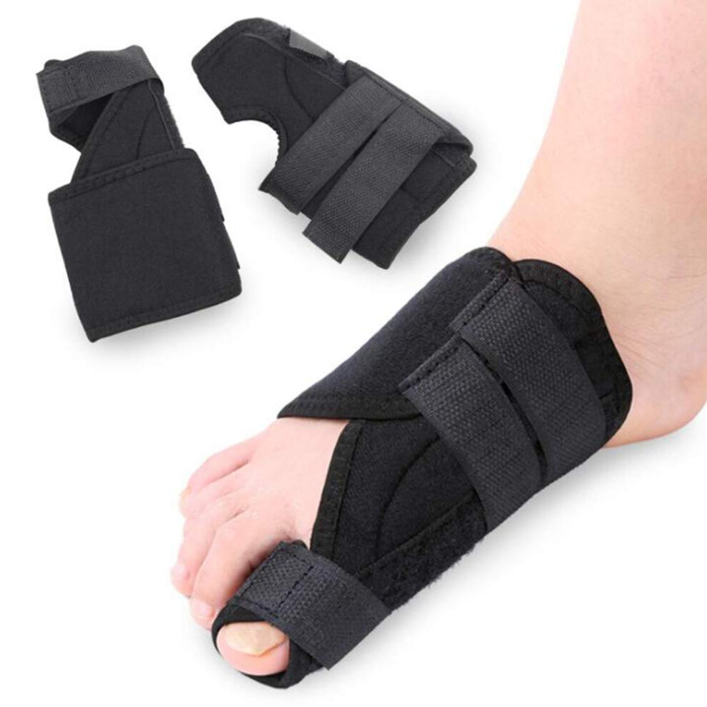 Black Bunion Corrector Big Toe Straightener, Adjustable Splint Brace For Hallux Valgus Pain Relief