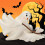 Statue créative d'Halloween en résine de chien-Blanc 4